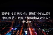 番茄影视官网盘点：爆料7个你从没注意的细节，明星上榜理由罕见令人引发众怒