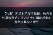 【独家】西瓜影院深度揭秘：热点事件风波背后，业内人士在酒吧后巷的角色极其令人意外