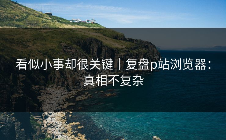 看似小事却很关键|复盘p站浏览器:真相不复杂 看似小事却很关键|复盘p站浏览器:真相不复杂